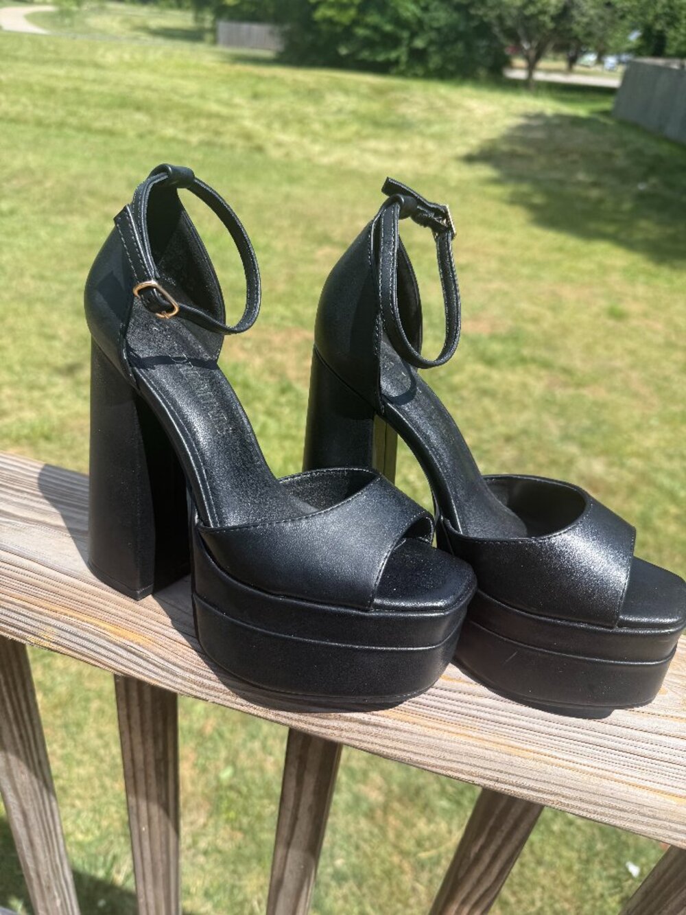 Dream Pairs Black Platform Heels Y2K Minimalist Clean Girl Clubcore 6 3612